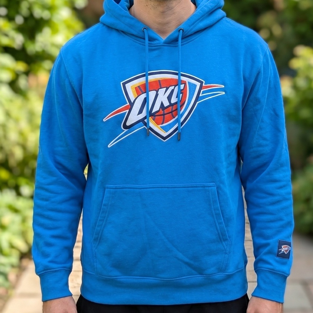 Ultra Game NBA Oklahoma City Thunder OKC Blue Embroidered Pullover Hoodie XL